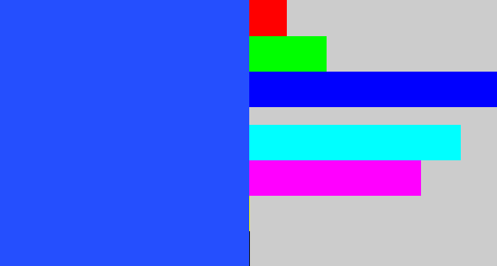 Hex color #254ffe - azul