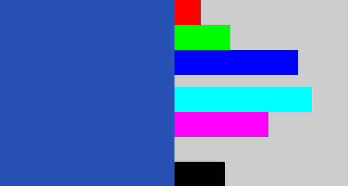 Hex color #2552b4 - mid blue