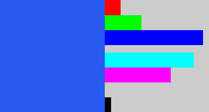 Hex color #2559ef - azul
