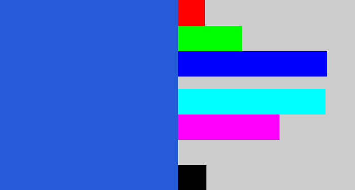 Hex color #255bd6 - azul