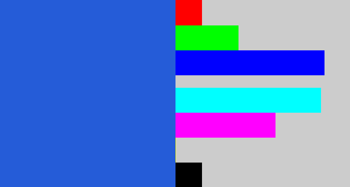 Hex color #255cd8 - azul