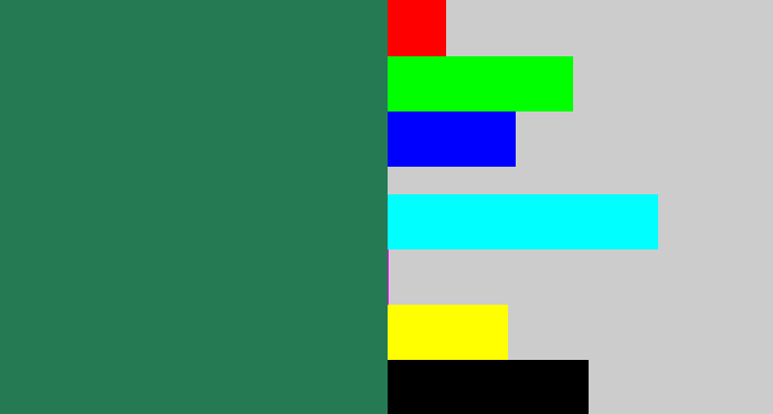 Hex color #257a54 - dark green blue