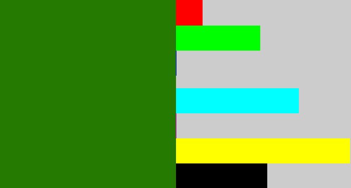 Hex color #257b01 - dark grass green