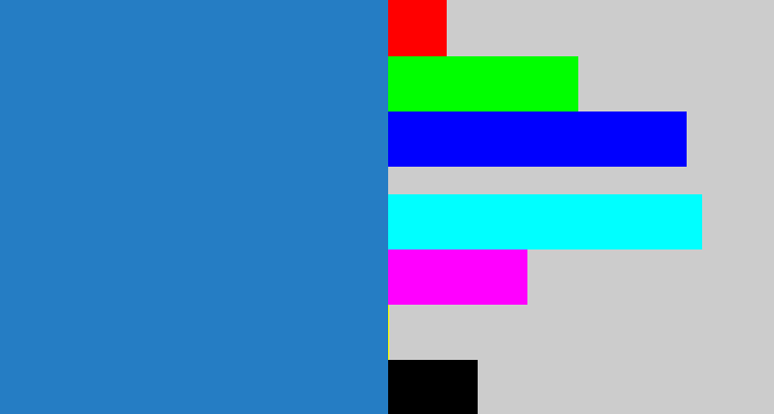 Hex color #257dc4 - bluish
