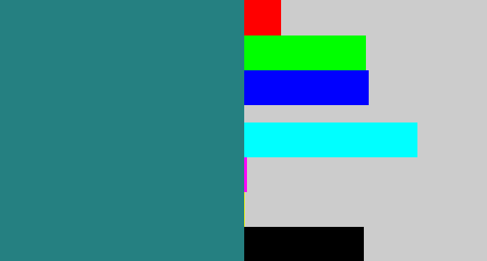 Hex color #258081 - blue green