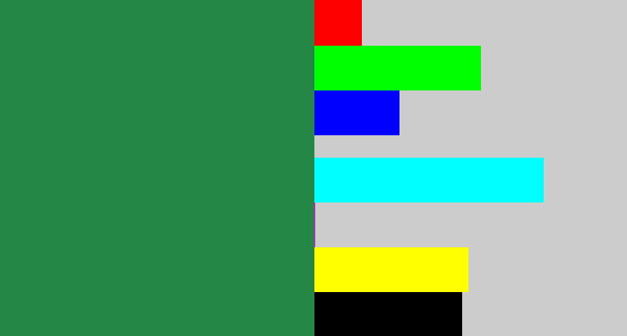 Hex color #258745 - darkish green