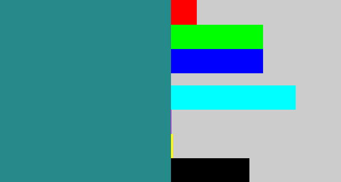 Hex color #258a89 - greenish blue