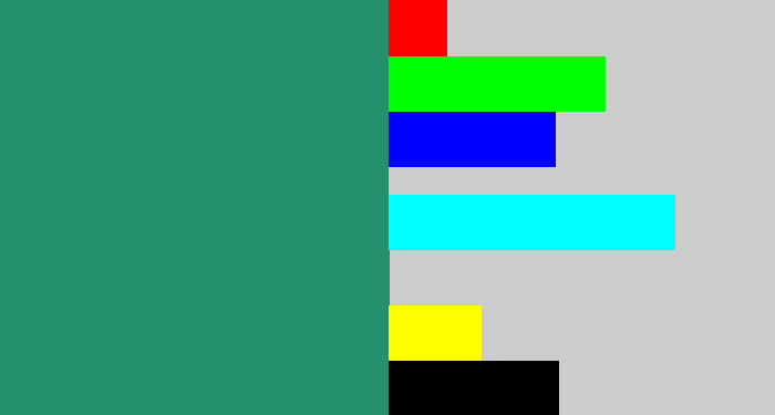 Hex color #25906d - viridian