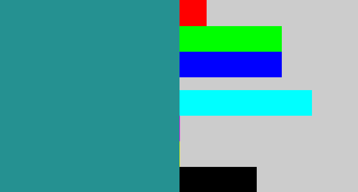 Hex color #259191 - blue/green