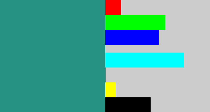 Hex color #259283 - blue/green