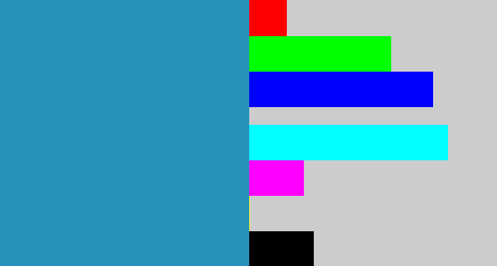 Hex color #2592bc - bluish