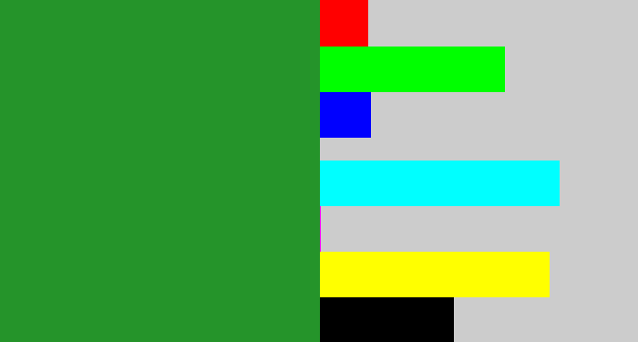 Hex color #25942a - darkish green