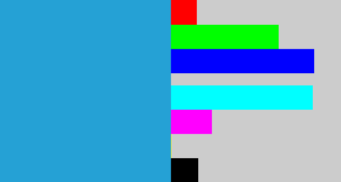 Hex color #25a1d5 - water blue