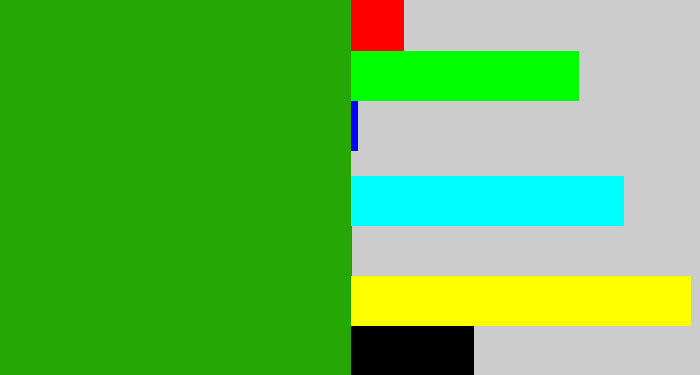 Hex color #25a705 - green