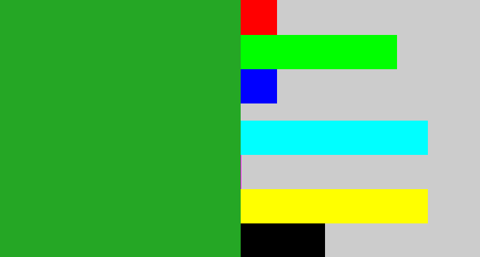 Hex color #25a725 - green