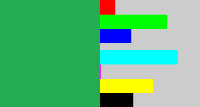 Hex color #25ab50 - medium green