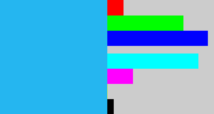 Hex color #25b6f0 - azure