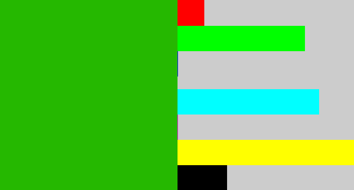 Hex color #25b800 - green