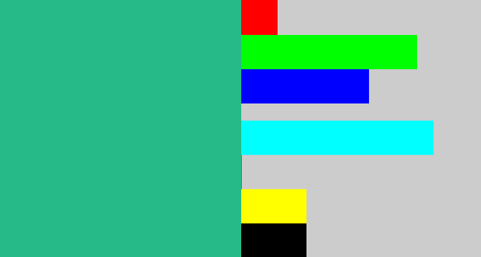 Hex color #25ba87 - greenblue