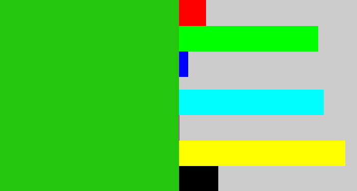 Hex color #25c60e - green