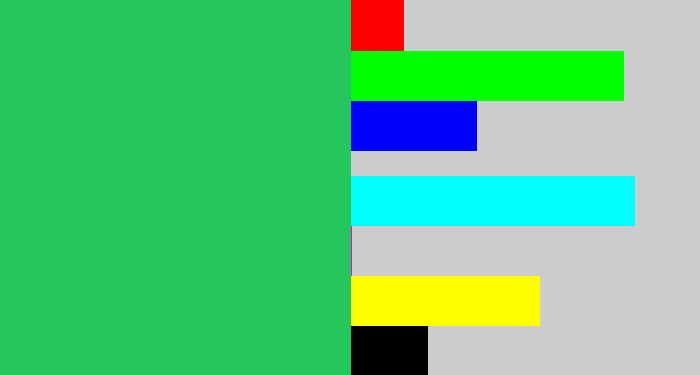 Hex color #25c75c - algae green