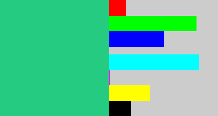 Hex color #25cb80 - greenblue