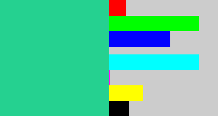 Hex color #25d190 - greenblue