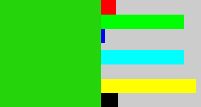 Hex color #25d40a - vibrant green