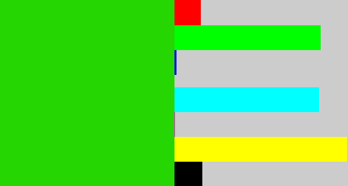 Hex color #25d603 - vibrant green