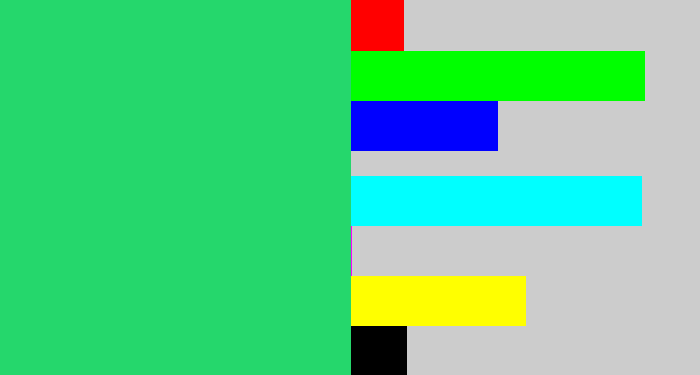 Hex color #25d76c - algae green