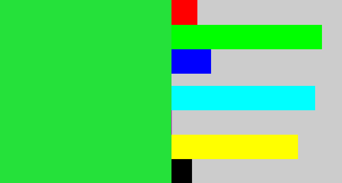 Hex color #25e13a - hot green
