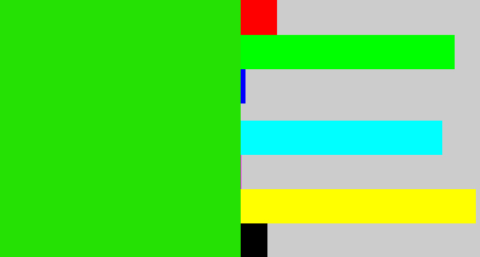 Hex color #25e204 - vivid green