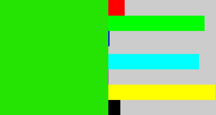 Hex color #25e302 - vivid green