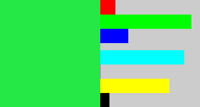 Hex color #25e847 - bright light green