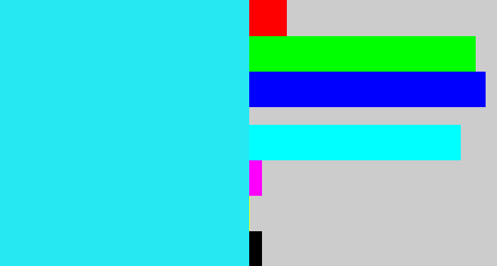 Hex color #25e8f3 - bright light blue