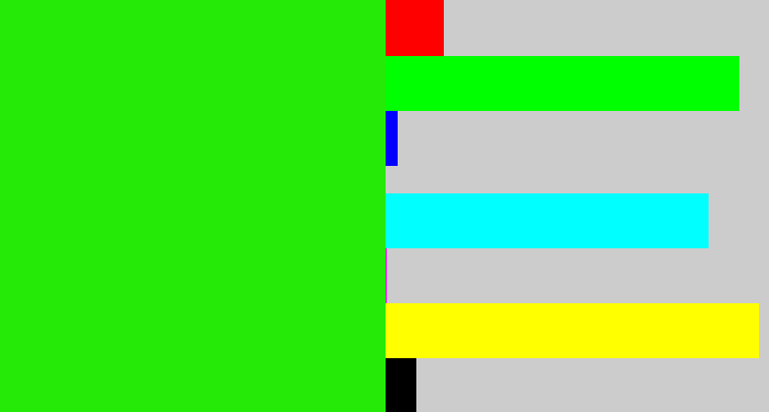 Hex color #25ea08 - vivid green
