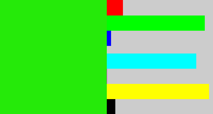 Hex color #25ea09 - vivid green