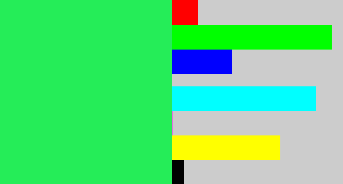 Hex color #25ed58 - bright light green