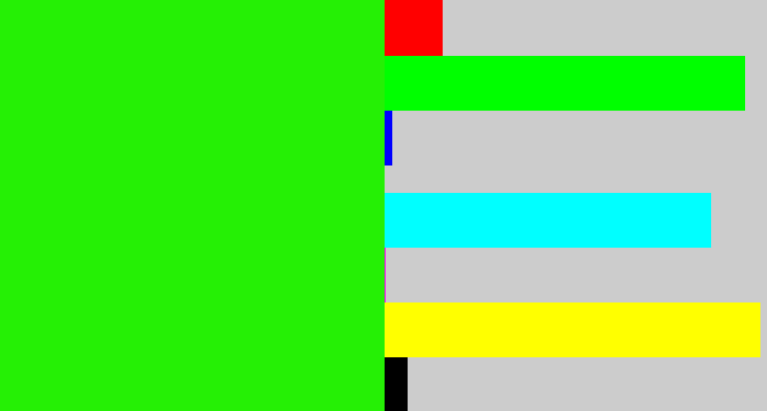 Hex color #25f005 - vivid green