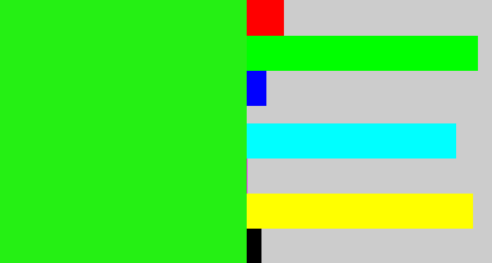 Hex color #25f014 - vivid green