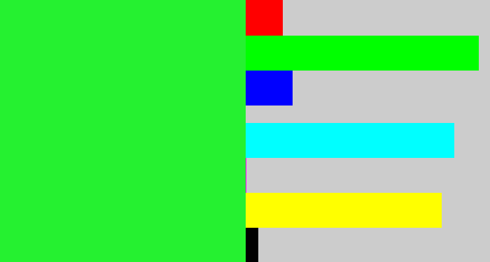 Hex color #25f130 - hot green