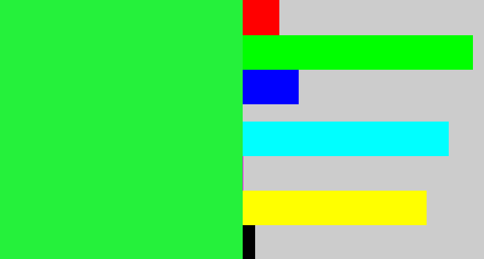 Hex color #25f13b - hot green