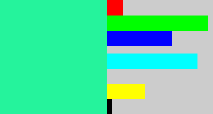 Hex color #25f39c - wintergreen