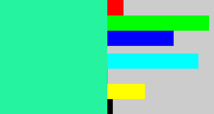 Hex color #25f39f - wintergreen