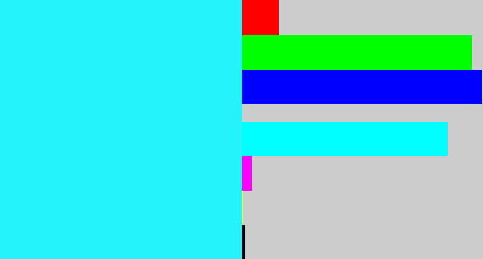 Hex color #25f3fc - bright light blue