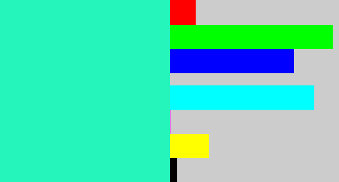 Hex color #25f4bb - greenish cyan