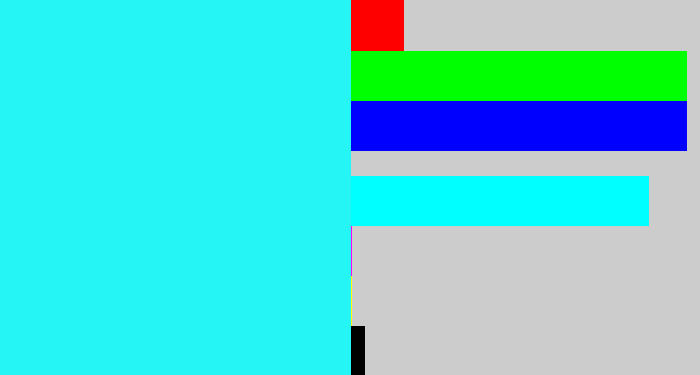 Hex color #25f5f4 - bright light blue