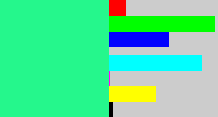 Hex color #25f78c - wintergreen