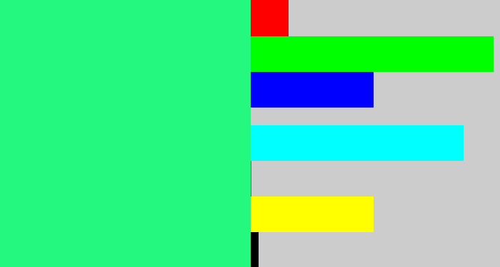 Hex color #25f87e - wintergreen