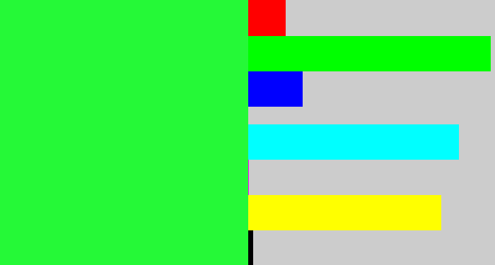 Hex color #25f937 - hot green